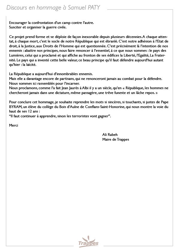 Discours hommage 2