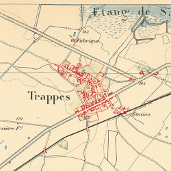 Extrait du plan Environs de Paris, Trappes, service géographique de l’armée, 1887 © BnF