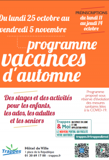 Affiche Programme vacances automne 2021 trappes