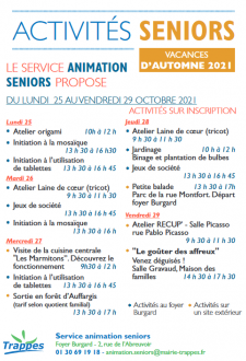 programme vacances automne 2021