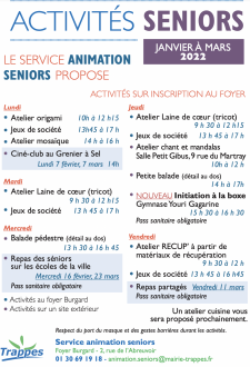 activités seniors janv-mars 2022